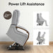FLEXISPOT Dual Motor Power Lift Recliner Chair for Elderly, Electric Lay Flat Reclining Chair with Massage & Heat, Side Pockets, Fabric Single Sofa for Living Room