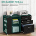 Locking Lateral File Cabinet with Printer Stand