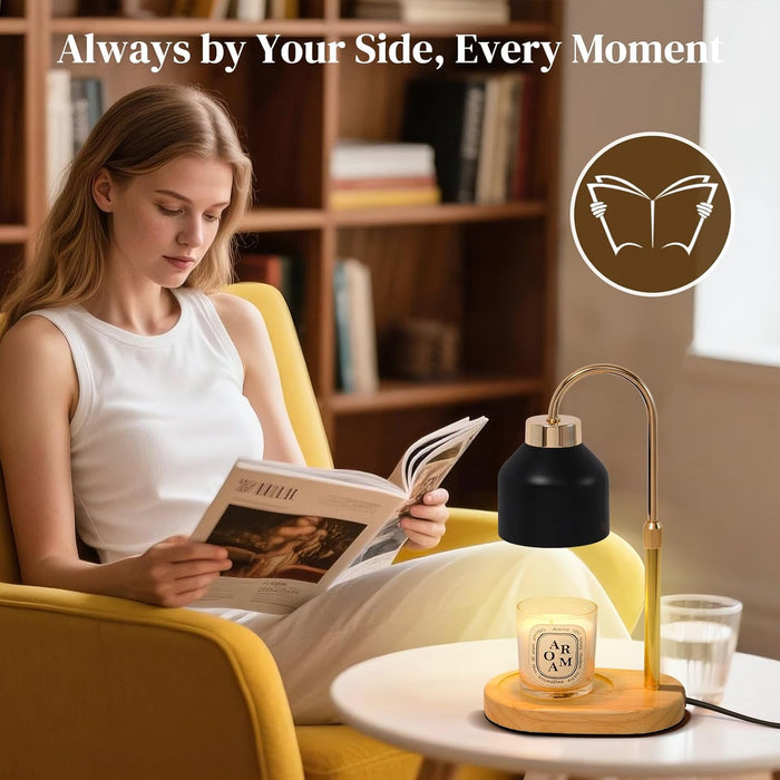 Electric Candle Warmer Lamp with Timer Dimmable, Adjustable Height Lamp Candle Warmer for Jar Candles, Home Decor Warming Light, Flameless Wax Melter Lamps, Christmas Birthday Gifts for Women