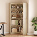 Corner Bookshelf 71 Inch Weathered WalnutFinish Organizer