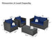 4 Pieces Patio Rattan Conversation Set with Padded Cushions