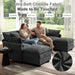 107Inch Cloud UShaped Sofa Grey Removable PillowCovers