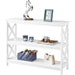 White 3-Tier Console Table with Storage Shelves