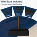 15Ft Large Patio Umbrella with Solar Lights and Base, Double-Sided Outdoor Rectangle Umbrella with 48 LED Lights, Market Table Umbrellas with UV Resistant Canopy