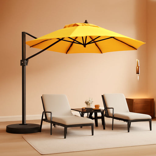 Outdoor Patio Umbrella 9' X 9' All-Aluminum Bronze, Yellow