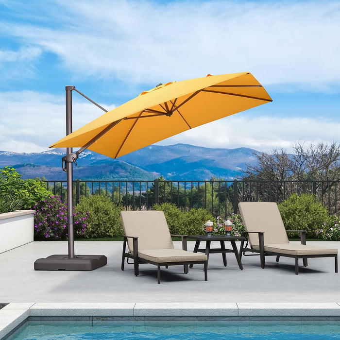 Outdoor Patio Umbrella 9' X 9' All-Aluminum Bronze, Yellow