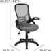 Porter High-Back Swivel Office Chair with Adjustable Lumbar Support and Seat Height, Ergonomic Mesh Desk Chair with Flip-Up Armrests, Gray/Black
