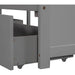 L-Shaped Twin Platform Bed with Trundle, Gray