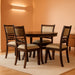 Solid Wood 5-Piece round Dining Set in Cherry Brown