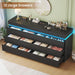 12 Drawer Dresser with LED Light, Black Modern Chest of Drawers for Bedroom,Long Dresser with Drawers for Living Room, Entryway, Hallway