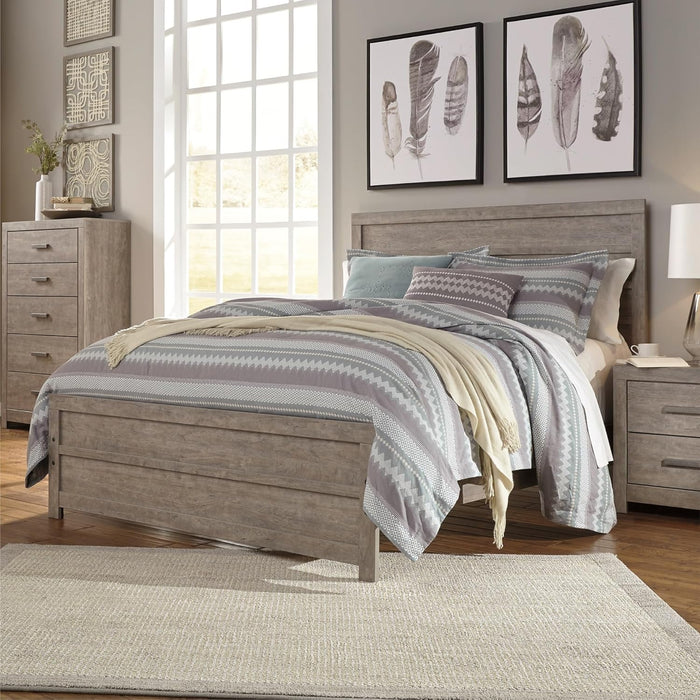 Signature Design by Ashley Culverbach Farmhouse Queen Panel Bed, Foundation or Box Spring Needed, Gray