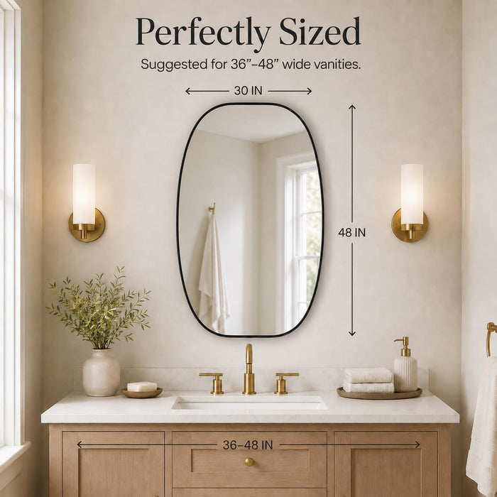 Black Oval Bathroom Mirrors 30X48 Inch
