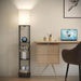Floor Lamp with Shelves, Smart APP Control Standing Lamps with RGB Bulb, 4-Tier Dimmable Floor Lamps for Living Room, Tall Lamp for Bedroom, Office, Corner Display Bookshelf Lamp