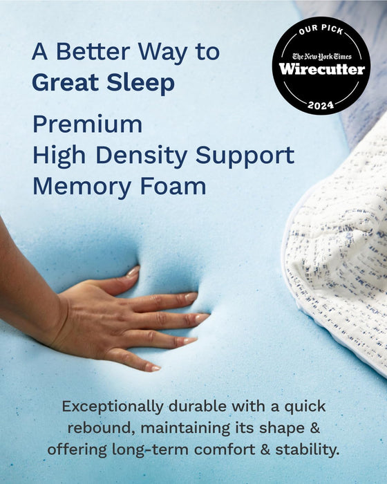 3 Inch Memory Foam Mattress Topper Queen - Select High Density Ventilated Mattress Pad - Premium Removable Rayon Cover