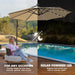 10Ft Solar LED Offset Patio Umbrella, Outdoor Cantilever Patio Umbrellas with Solar Lights for Backyard, Poolside and Garden, Easy Tilt Adjustment, 32 LED Lights & Polyester Shade, Tan