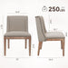 Dining Chair Set of 4, Fabric Upholstered Kitchen Side Chairs with Wooden Legs for Kitchen & Restaurant Use, Beige