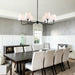 35.82In Black Modern Farmhouse Chandelier with Shades, 6-Light Large Chandelier for Living Room, Dining Room Pendant Light Fixture, Adjustable Traditional Chandelier for Kitchen Bedroom Entryway Foyer