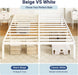 Full Size Bed Frame, 14 Inch Metal Beds with Storage Space, White