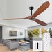 72 Inch Outdoor Ceiling Fan No Light,Solid Wood Ceiling Fans without Lights with Remote Control/Wall Control,Large 3 Blades Walnut Propeller for Patio,Porch,Living Room,Bedroom,Farmhouse
