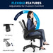 Kelista Mid-Back Swivel Office Chair with Adjustable Seat Height, Ergonomic Mesh Desk Chair with Leathersoft Seat, Black
