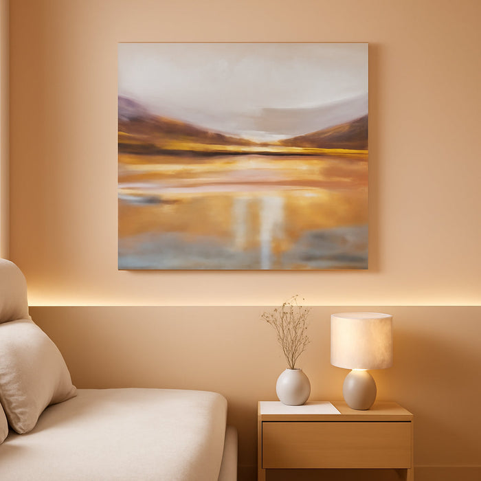 Abstract Wall Art Canvas Texture Strokes Extra Large 58"X29"- Aesthetics Painting for Living Room Warm Earth Tone Soft Artwork Framed Picture Bedroom Home Office Kitchen Dining Room Wall Decor