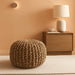 Natural Jute Braided Pouf Ottoman - Versatile Footrest
