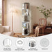 5-Tier Lazy Susan 360° Rotating Bookshelf White | Bookshelf Tower,Freestanding Vertical Corner Book Shelf for Bedroom Living Room