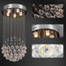 Compact Chrome Crystal Chandelier Flush Mount Fixture