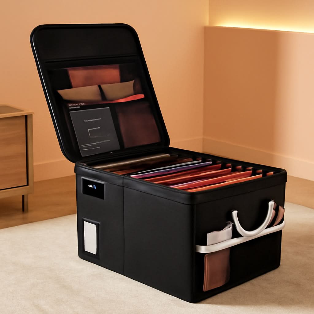 Portable Fireproof Document Storage Box 16.1x12.9x11 Inches ...