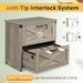 2-Drawer Lateral File Cabinet with Lock, Gray Oak