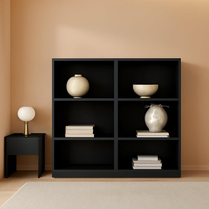 Bush Furniture Universal Small 2 Shelf Bookcase in Black - Set of 2, Matching Storage and Display Bookshelves for Home Office or Living Room Organization