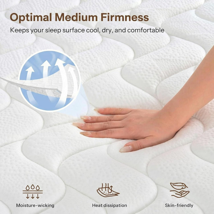Serene 10 Inch King Hybrid Mattress, Premium Cooling Gel Memory Foam & Pocketed Coils for Spine Alignment & Pressure Relief, Medium Firm Feel, Fiberglass-Free, Certipur-Us Certified, Made in USA