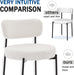 White Boucle Dining Chairs Set of 4, Upholstered Dinner Chair with Metal Frame, Dining Room Chairs with Padded Seat, round Modern Seating for Living Room