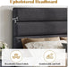 Queen Size Bed Frame with Linen Upholstered Headboard, Modern Platform Bed with Wooden Slats Support, Noise-Free, No Box Spring Needed, Easy Assembly, Grey