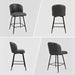 Counter Height Bar Stools Set of 2, 360° Swivel Upholstered Barstools with Backs and Metal Legs, 26" H Seat Height, Faux Leather in Black