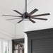 Ceiling Fans Xerxes Modern 62 Inch Ceiling Fan with Light, Remote Control Fan, LED Indoor Fan with 8 Blades, Matte Black and Ash Blade Finish Options, Matte Black (51473-01)