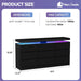 63" 9 Drawer Dresser with LED Light, Black
