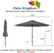 10FT Patio Umbrella Outdoor Market Umbrella with Crank and Tilt, 8 Flexible Fiberglass Ribs, Uv-Resistant Waterproof Canopy for Patio, Deck, Garden, Backyard, Gray
