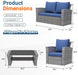 4 Piece Outdoor Wicker Patio Furniture Set for All Weather
