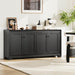 60" Buffet Cabinet with Storage, 4 Doors Sideboard Buffet Cabinet with Adjustable Shelves, Modern Coffee Bar Console Table for Living Room, Kitchen, Entryway, Black