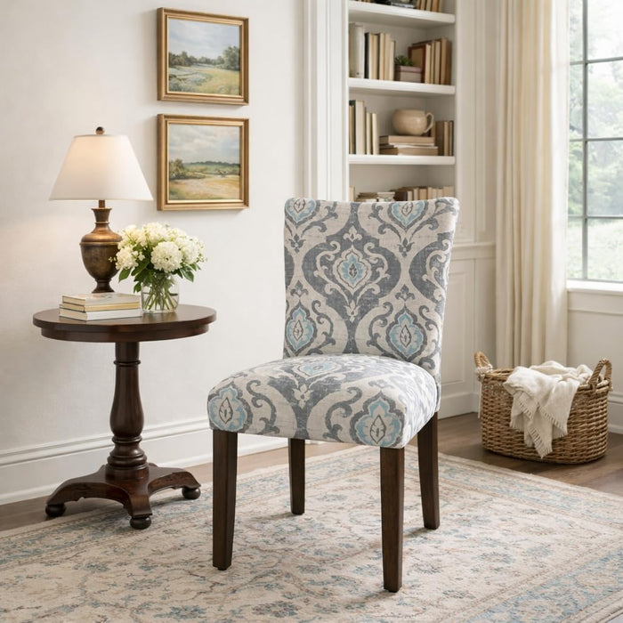 Parsons Classic Upholstered Accent Dining Chair, Set of 2, Suri Blue