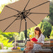 10FT Patio Umbrella with Base, Outdoor Umbrellas with Base Included, 8 Sturdy Ribs, Waterproof Fade Resistant POLYESTER DTY Canopy for Deck, Lawn, Garden, Backyard & Pool, Tan