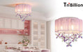 Pink 13Inch Light Chandelier With Handmade Lampshade