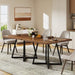 Square Dining Table 31.5in Industrial Rustic Brown