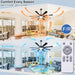 72In Indoor Outdoor Ceiling Fan,Composite Wood Blades Quiet DC Motor Remote