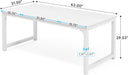 Modern Computer Desk, 63 X 31.5 Inch Large Executive Office Desk Computer Table Study Writing Desk Workstation for Home Office, Spliced Desktop, White