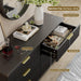 Wood 6 Drawers Dresser, 53.2" W Fluted Modern Dressers for Bedroom