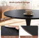 Black round Dining Table, 32" Modern Tulip Kitchen Table W/ 0.9” Thickened Tabletop & Sturdy Metal Pedestal, Mid-Century Leisure Table for Small Places, Dining Room, Living Room, Cafe