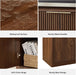 59" Fluted Buffet Cabinet Sideboard with Storage, Large Credenza with 4 Doors, 2 Adjustable Shelves, Wood Mid Century Modern Sideboard for Kitchen and Living Room, Walnut Brown