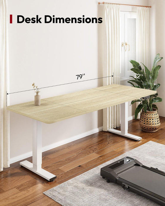 Electric Height Adjustable Standing Desk 79x32 White